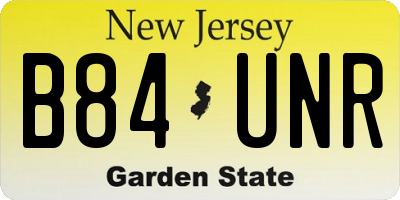 NJ license plate B84UNR