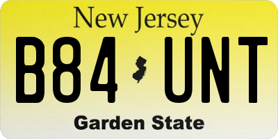 NJ license plate B84UNT