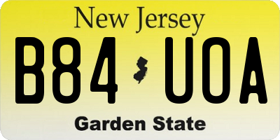 NJ license plate B84UOA