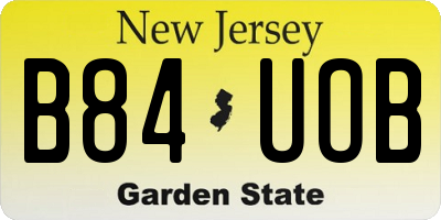 NJ license plate B84UOB