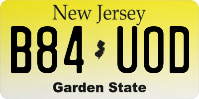 NJ license plate B84UOD