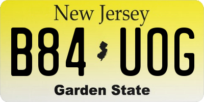 NJ license plate B84UOG