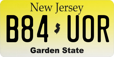 NJ license plate B84UOR
