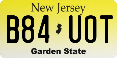 NJ license plate B84UOT