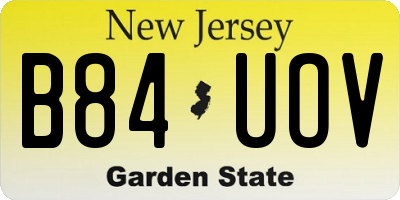 NJ license plate B84UOV