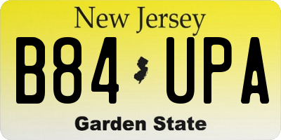 NJ license plate B84UPA