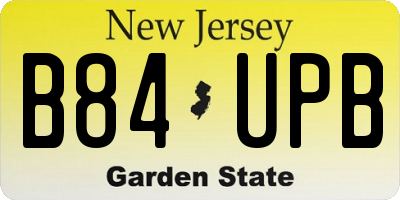 NJ license plate B84UPB