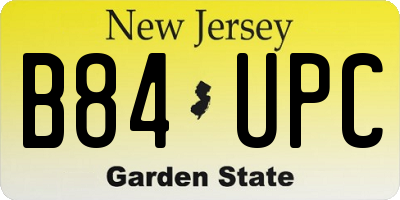NJ license plate B84UPC