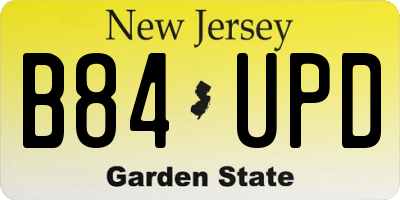 NJ license plate B84UPD