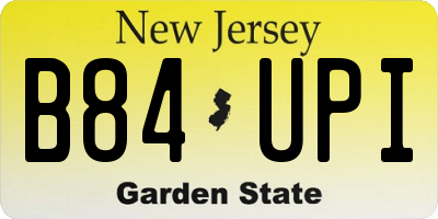 NJ license plate B84UPI