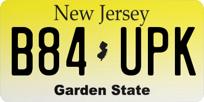 NJ license plate B84UPK