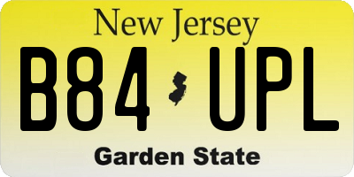 NJ license plate B84UPL