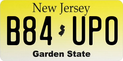 NJ license plate B84UPO