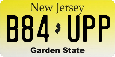 NJ license plate B84UPP