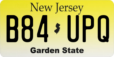 NJ license plate B84UPQ