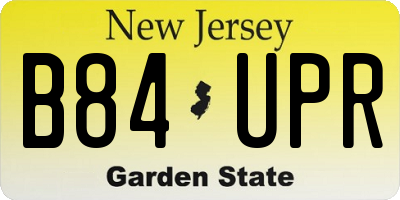 NJ license plate B84UPR