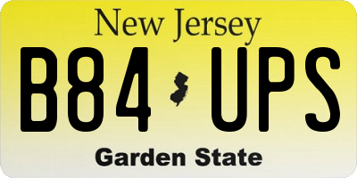 NJ license plate B84UPS