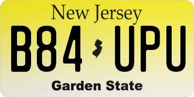 NJ license plate B84UPU