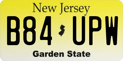 NJ license plate B84UPW