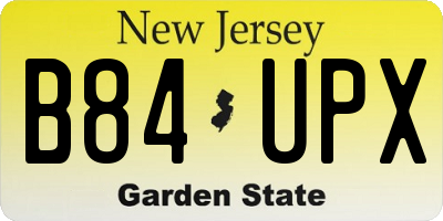 NJ license plate B84UPX