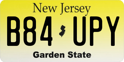 NJ license plate B84UPY