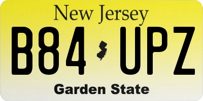NJ license plate B84UPZ