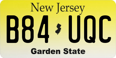 NJ license plate B84UQC