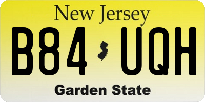 NJ license plate B84UQH