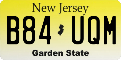 NJ license plate B84UQM