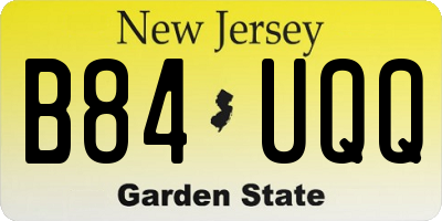 NJ license plate B84UQQ