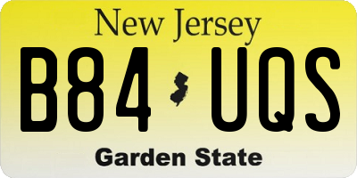 NJ license plate B84UQS