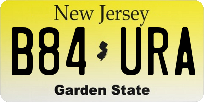 NJ license plate B84URA