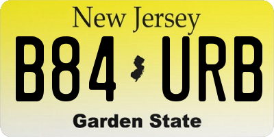 NJ license plate B84URB