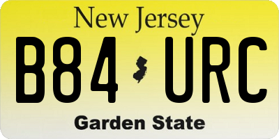 NJ license plate B84URC