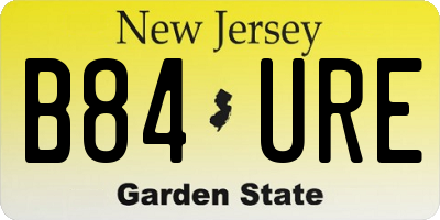NJ license plate B84URE
