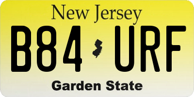 NJ license plate B84URF