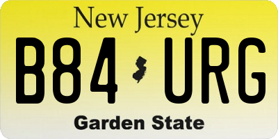 NJ license plate B84URG