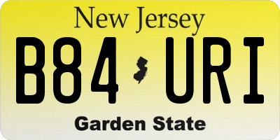 NJ license plate B84URI