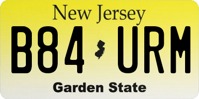 NJ license plate B84URM