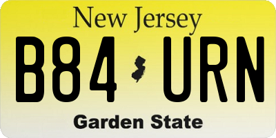 NJ license plate B84URN