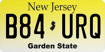 NJ license plate B84URQ