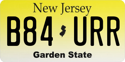 NJ license plate B84URR