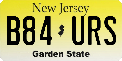 NJ license plate B84URS