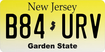 NJ license plate B84URV