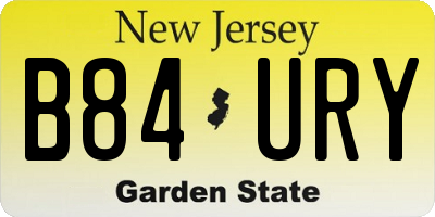 NJ license plate B84URY