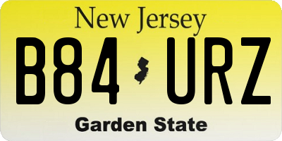 NJ license plate B84URZ