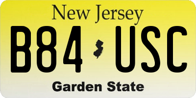 NJ license plate B84USC