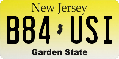 NJ license plate B84USI