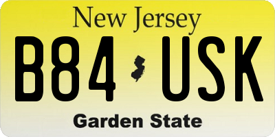 NJ license plate B84USK