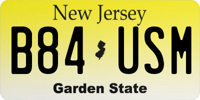 NJ license plate B84USM